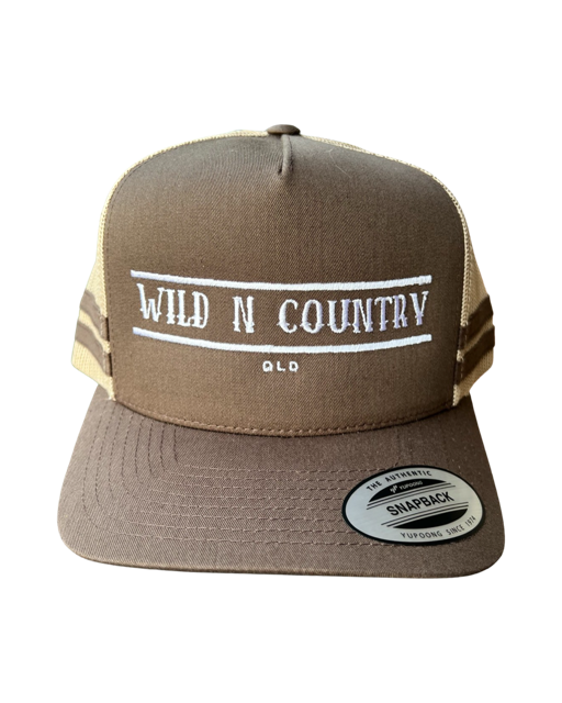 Classic QLD Trucker Cap - Brown/ White