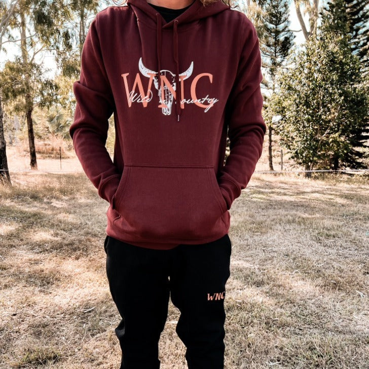 Burgundy Men's Dusty Bull Hoodie