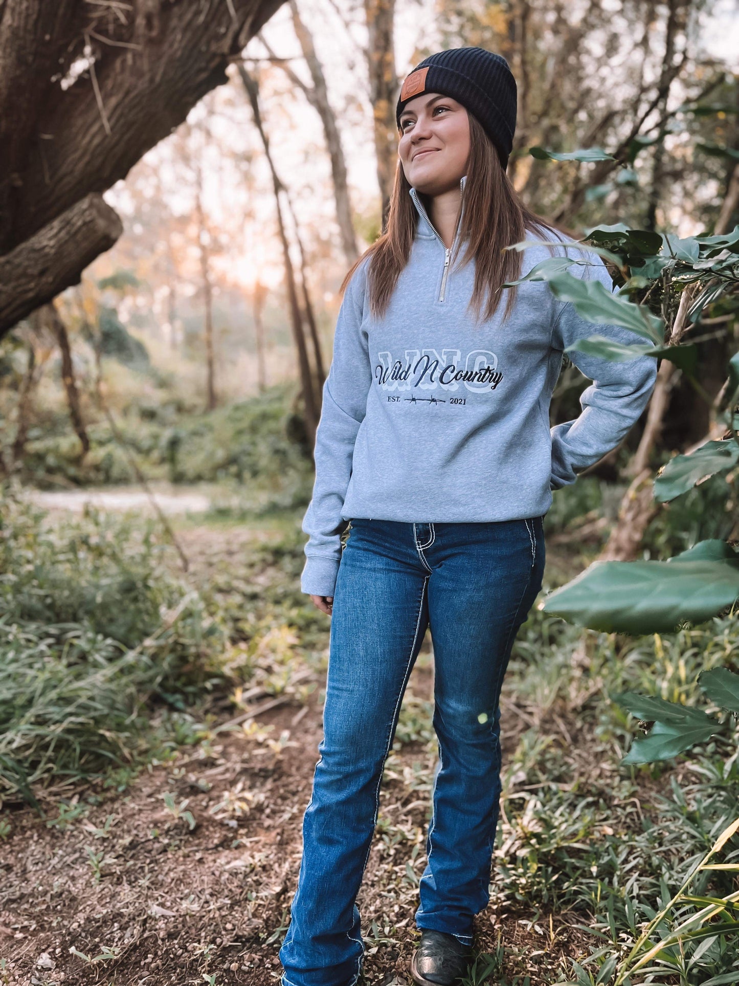 Unisex Half Zip Sweater - Grey Marble